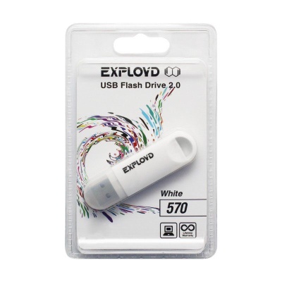 Флеш накопитель USB 16GB Exployd 570 White, USB 2.0 фото