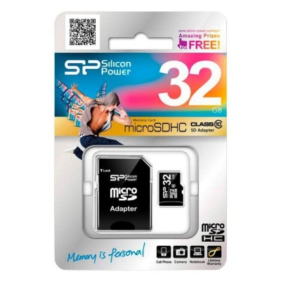 Карта памяти MicroSD 32GB Silicon Power (SD-adapter) фото