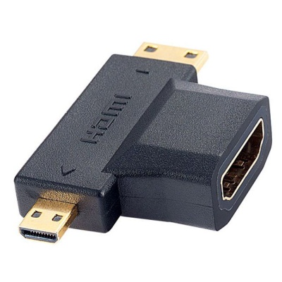 Переходник HDMI A - HDMI С (mini HDMI) + HDMI D (micro HDMI) А7006 фото