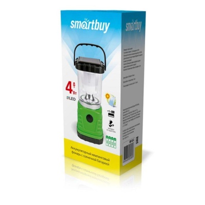 Фонарь Smartbuy аккумуляторный кемпинговый, 4Вт, 5 LED, зеленый SBF-02G фото