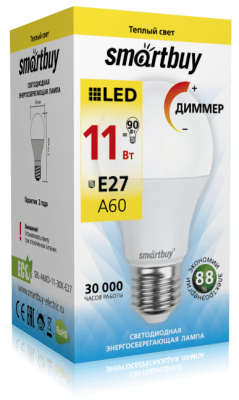 LED лампа Smartbuy A60-11W/3000/E27 Диммер SBL-A60D-11-30K-E27 фото