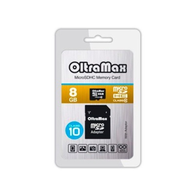 Карта памяти MicroSD 8GB OltraMax (SD-adapter) фото
